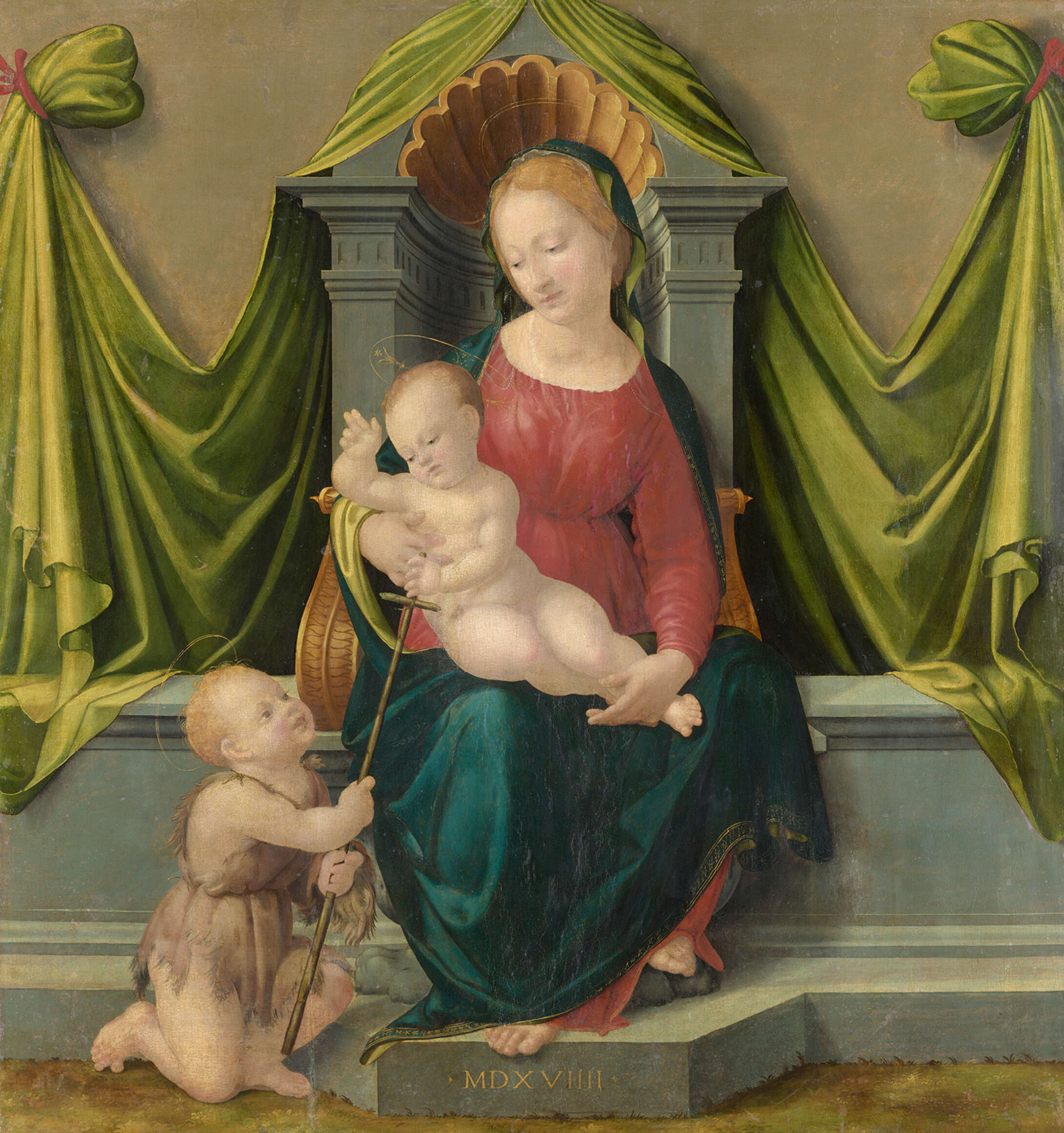 Francesco Granacci, Thronende Madonna mit Kind und Johannesknaben, 1519, Odesa Museum für Westliche und Östliche Kunst