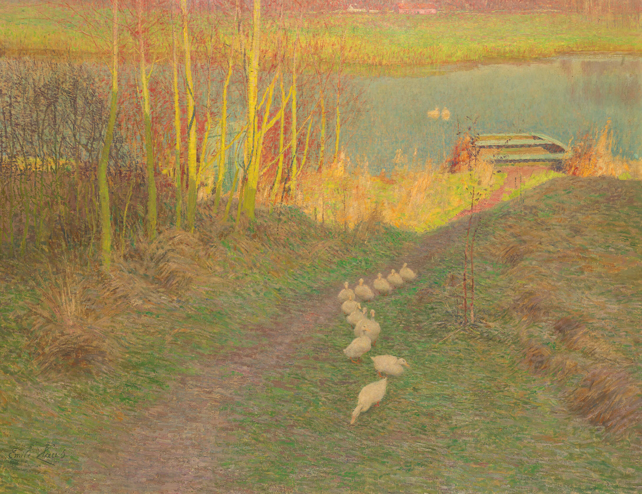 Emile Claus, Februarmorgen (Die Furt), 1895, Alte Nationalgalerie, Staatliche Museen zu Berlin