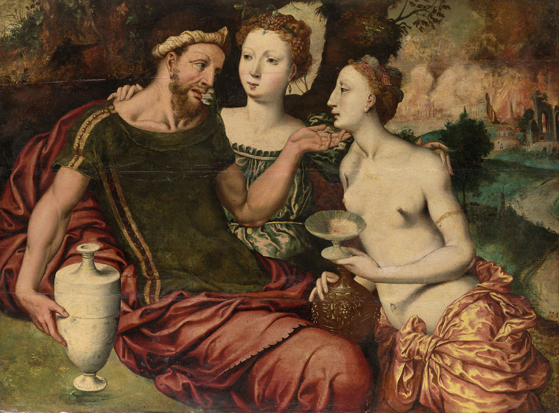 Antwerpener Meister, Umkreis des Frans Floris, Lot und seine Töchter, um 1550, Odesa Museum für Westliche und Östliche Kunst